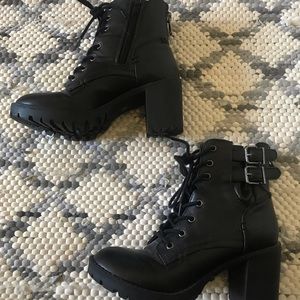 Steve Madden heeled combat boots
